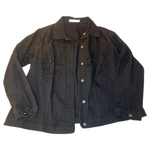 JustFab black jean jacket size 2X